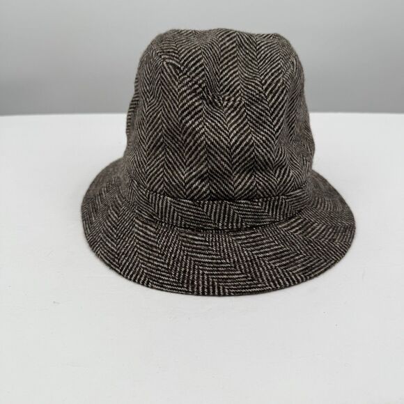 VTG Mens Rain Mate Wool Blend L 7 1/4-7 3/8 Tweed Herringbone - Picture 1 of 7